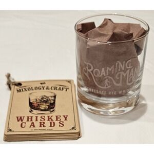 Roaming Man Tennessee Rye Whiskey Glass + Cocktail Recipe Booklet Barware Set